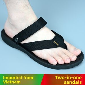 Casual Mens Sandals Flip Flops Driving Beach Shoes Outdoor Two-Way Wear Rubber Sole Flat Heel Summer Slip-On Shoes