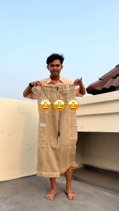 JINISO Cargo Baggy Denim Jeans Pria 412