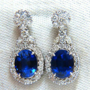 Huitan Gorgeous Blue Cubic Zirconia Drop Earrings Silver Color High Quality Female Accessories 2021 Wedding Party Trendy Jewelry