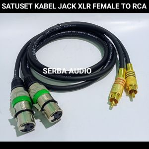 TERLARIS KABEL DARI MIXER KE POWER / SPEAKER AKTIF 2 CANON XLR FEMALE TO RCA 1 METER 5 METER
