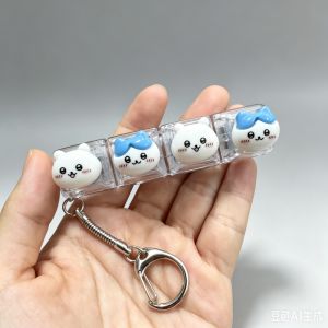 Chiikawa | LED Chiikawa ハチワレ Keychain Fidget DIY Toys Crystal Clicker Sensory Toy for Stress Relief Keyboard Accessory Office Decor Gift