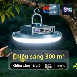 Đèn Lồng Cắm Trại LED Công Suất Cao Có Thể Sạc Lại TYPE-C/Đèn Khẩn Cấp Di Động Năng Lượng Mặt Trời Có Nam Châm Treo Được Đèn Cắm Trại Trong Lều