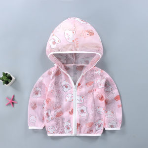 Childrens Summer Lightweight Sun Protection Clothes Boys Girls Baby Outerwear Breathable UV Protection Casual Polyester Fiber