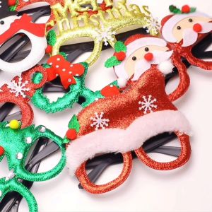 Atmosphere Props Decoration Santa Claus Deer Horn Glasses Lens Decoration Adult Children Cartoon Glasses Frame