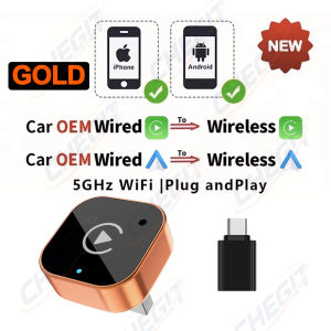 2 in1 Wireless Carplay Adapter for iPhone & Android Wired to Wireless AI Box USB Connection For Volvo Benz Mg Kia Chery VW