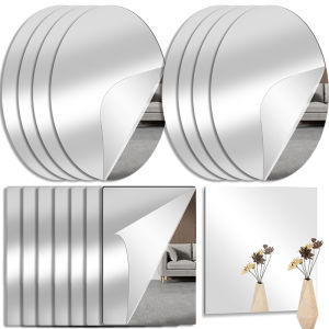4pcs Multiple Type Self-Adhesive Mirror Stickers Set / Large Acrylic Wall Mirrors / HD Full Body Fitting DIY Mirror Sticker