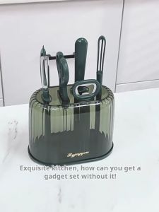 [HomeAmaze] Kitchen gadget set with holder | Fruit knife Paring knife Egg beater Kitchen Scissors Bottle opener