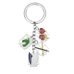 Bandai | Anime Attack On Titan Shingeki no Kyojin Keychain Pendant Key Chain Scouting Legion Emblem Cosplay Jewelry Gift for Women Men
