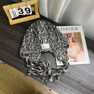 Warm Knitted Woolen Hat for Women Autumn Winter Fashionable Tassel Braid Design Ear Protection Sweet Cute Style No Brim Cap
