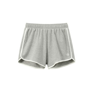 JNXS | Contrast Trim Pearl Knit Embroidered Logo Casual Shorts