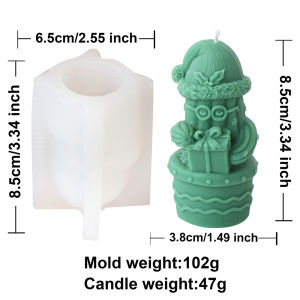 New Christmas Style Cactus Potted Silicone Candle Mold 3D Succulent Aromatherapy Plaster Soap Resin Making Mould Christmas Decor