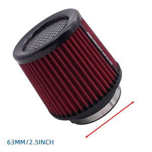 63/76/80MM Cone Air Intake Filter Universal Washable for Car Engine Pipe 2.5/3/3.15inch Sport High Flow Cold Air Intake Filter