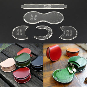 YOMDID Transparent Leather Craft Acrylic Purse Vintage Wallet Bag Pattern Stencil Template outil pour le cuir Tool DIY Set