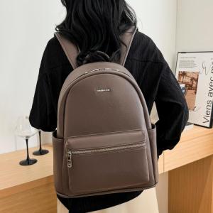Trendy Pure Color Travel Backpack Womens Casual Large Capacity Computer Bag Fashionable Korean Style Student Backpack