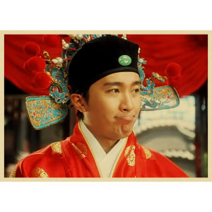 Stephen Chow Kraft Paper Poster Retro Decorative Painting Dormitory Living Room Hanging Painting Dormitory Stickers Frameless Painting