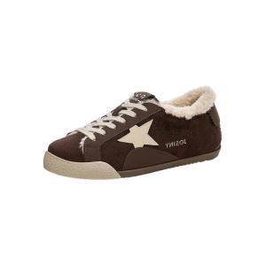 Josiny | Warm Brown Suede Casual Cotton Shoes
