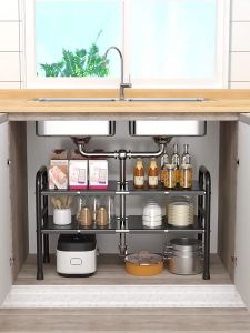 Sink Rack Expandable Kitchen Organizer Rak Dapur Stainless Steel Kitchen Rack Under Sink Rack Cabinet Shelf  Ready Stock Extendable Microwave Oven Rack Organiser Shelf  Stainless Steel Undersink Rak Dapur Kitchen Shelf/O7