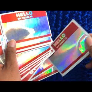 (isi 18 pcs) Stiker Hologram Hello My Name is Stiker Slap sticker grafity sticker tagging Stiker graffiti