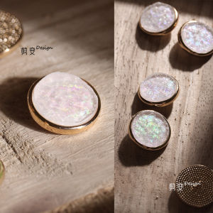 Decorative Pearl Metal Button Invisible Shirt Collar Decoration Mineral Stone Designer Fabric Accessories for Home Sewing DIY