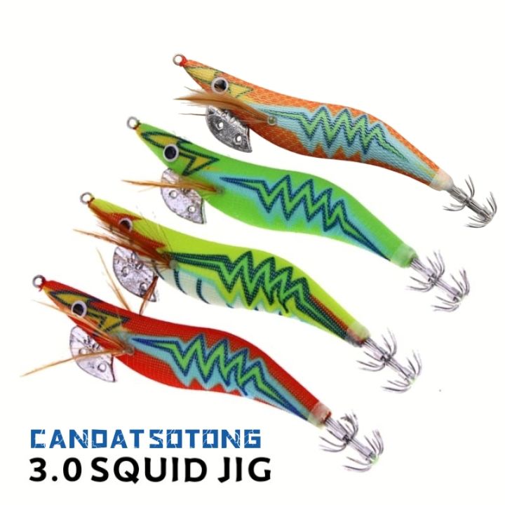 White Luminous Shrimp Squid Jigs Dark Glow Squid Jig Size 2 2.5 3 3.5 –  Bargain Bait Box
