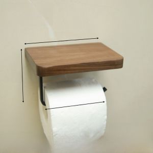 Walnut Wooden Toilet Paper Holder Hotel Roll Paper Holder Wall Mounted Bathroom Paper Rack Mobile Phone Tissue Holder