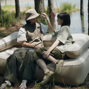 Naturehike Removable Backrest TPU Air Sofa Portable Lightweight Double Inflatable 2 Person Camping Bed Outdoor Mattress 200kg Max Load Multifunction Lounger Relax Chair Travel Couch