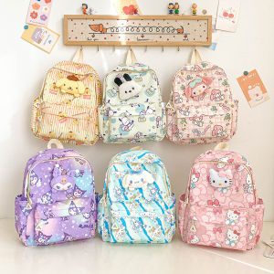 【Available】FLODREAM Backpack for Kids Girls Boys Sanrio Cartoon School Bags Melody Cinnamoroll Cute Versatile Lightweight Kuromi Children Baby Waterproof Satchel Travel 4-7 Years Schoolbag