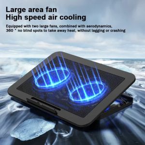 NCP-212 Gaming Laptop Air-cooled Cooler Bracket Base Support 12-17inch Tablet Notebook Dual Fan Cooling Pad Angle Adjustable