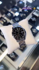 CASIO นาฬิกาผู้ชาย รุ่น MTP-V004D-1C วัสดุสเตนเลสสตีล สีดำ คาสิโอ