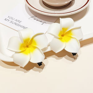 Side Flower Hair Clip Eggplant Leaf Beach Travel Photo Small Size Floral Edge Fairy Hair Card Headwear Korean Style Fresh out