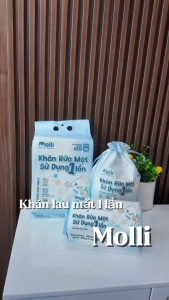 Khăn Rửa Mặt Dùng Một Lần Molli Khăn Đa Năng Sợi Thực Vật Tự Nhiên Cao Cấp Mềm Mại An Toàn Cho Bé và Mẹ Bebi123