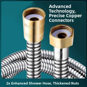 Bath Faucet Shower Head Hose Explosion Proof Water Heater Connector Universal Accessory for Home Bathroom Spray Pipe