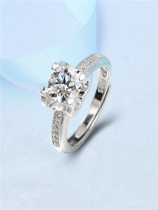 2025 New Style Moissanite Ring Korean Design Four Prong Setting Engagement Wedding Simulated Diamond Ring for Women