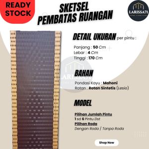 Sketsel Pembatas Partisi Ruangan Rotan Sintetis