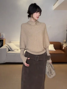 YUEZHONGWEI | Laid-back Style Half High Collar Sweater For Autumn and Winter Knitted Top