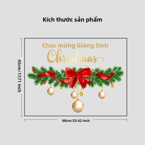 1PC 45cm*60cm Giáng Sinh Trang Trí Dán Cửa Sổ Tĩnh Điện Nơ Vòng Eo Kính Trang Trí Cho Ngày Lễ Đảng Bầu Không Khí