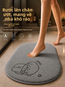 LUOYOUTE | Thảm Phòng Tắm Nhung San Hô Mềm Thấm Nước Chống Trượt Dễ Lau Chùi