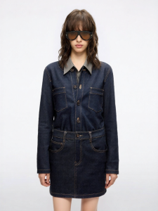 Retro Long Sleeve Denim Dress