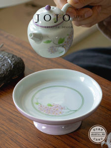 High Legged Fruit Tray Hand-Painted Chinese Tea Snack Plate Bowl Base Ceramic Dining Utensils General Purpose  Style