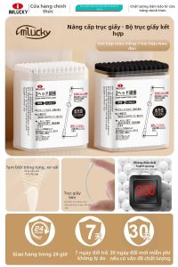 IMLUCKY | Tăm Bông Đôi Đầu Đen Loại Bỏ Sáp Tai
