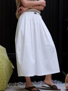 Basic House | A-line High Waisted Pencil Skirt Summer Lightweight