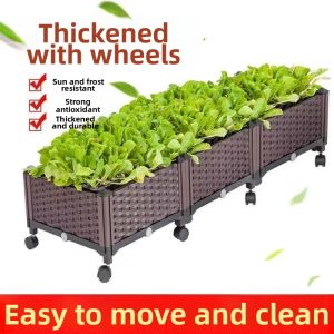 Balcony Roof Gardening Box Multifunctional Planter with Omni-Directional Wheels