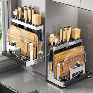 DIHUANTUO | Wall-Mounted Stainless Steel Kitchen Knife and Utensil Rack