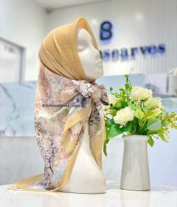 Hijab Segie Empat Motif 3D Tiga dimensi Denayy Lasercut Voal Premium