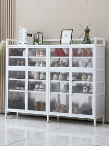 Transparent Shoe Cabinet Outdoor Waterproof and Sun Protection Indoor Balcony Corridor Home Doorway Large Capacity Aluminum Alloy Shoe Cabinet Simple