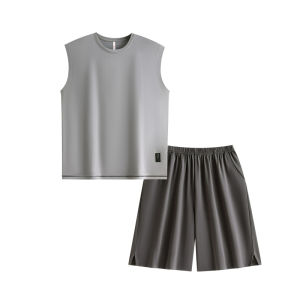 yuenei | Quần áo ngủ cotton nguyên chất mùa hè không tay áo vest ngắn quần short mặc nhà thường ngày cỡ lớn có thể mặc ngoài trời