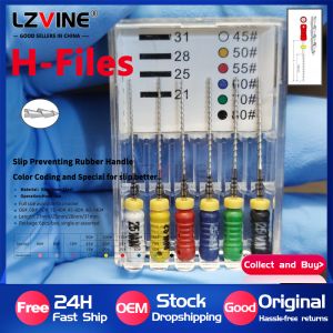 6Pcs/Pack Dental Hand Use H-Files 31/25mm Stainless Steel Endodontic Root Canal Files Dentist Tools K Reamer Files 15-40#45-80#