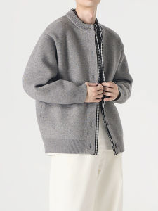 Áo Len Cardigan Dệt Kim Hai Mảnh Miu Dành Cho Nam Mùa Thu Đông Thường Ngày Sang Trọng Thoải Mái Dài Tay Cổ Tròn