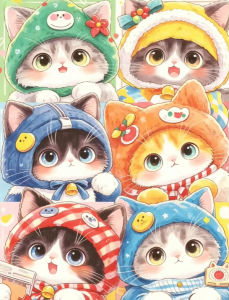 Kayou | Jigsaw Puzzles 500 Pieces Cute Cartoon Cat Puzzles Decompression Toys for Adults Family Games Home Decor Birthday Gift