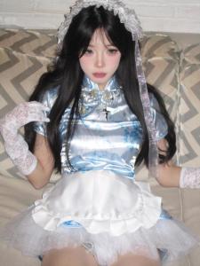 ใหม่ 2024 ฤดูร้อน นุ่ม สาว โลลิต้า ชุดผ้ากันเปื้อนแม่บ้านสองชิ้นเอวซับ ชุดกี่เพ้า ปกเสื้อ ลายดอก เดรสรัดรูป เดรส อินเทรนด์ สไตล์จีน